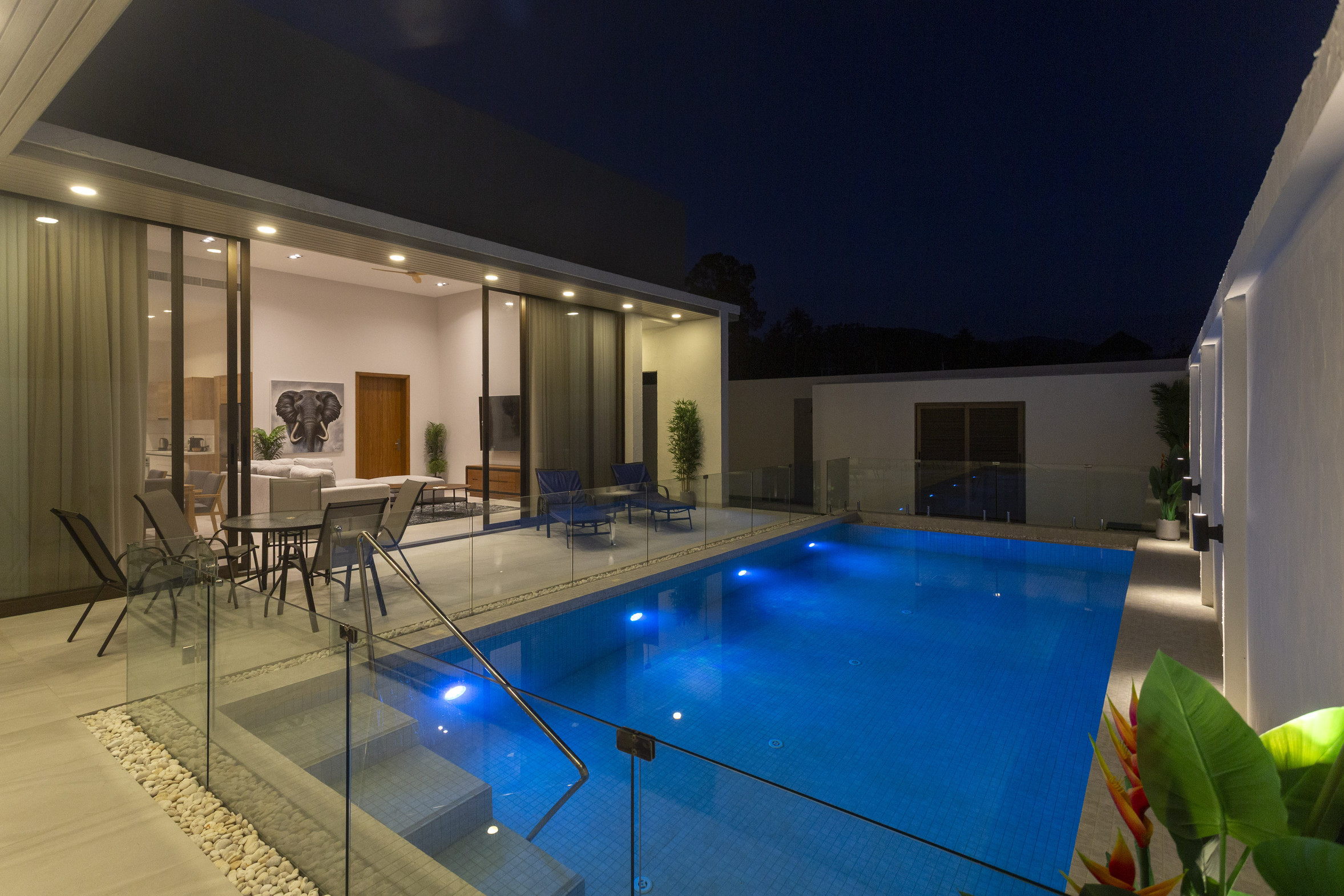 Luxury pool villa interior